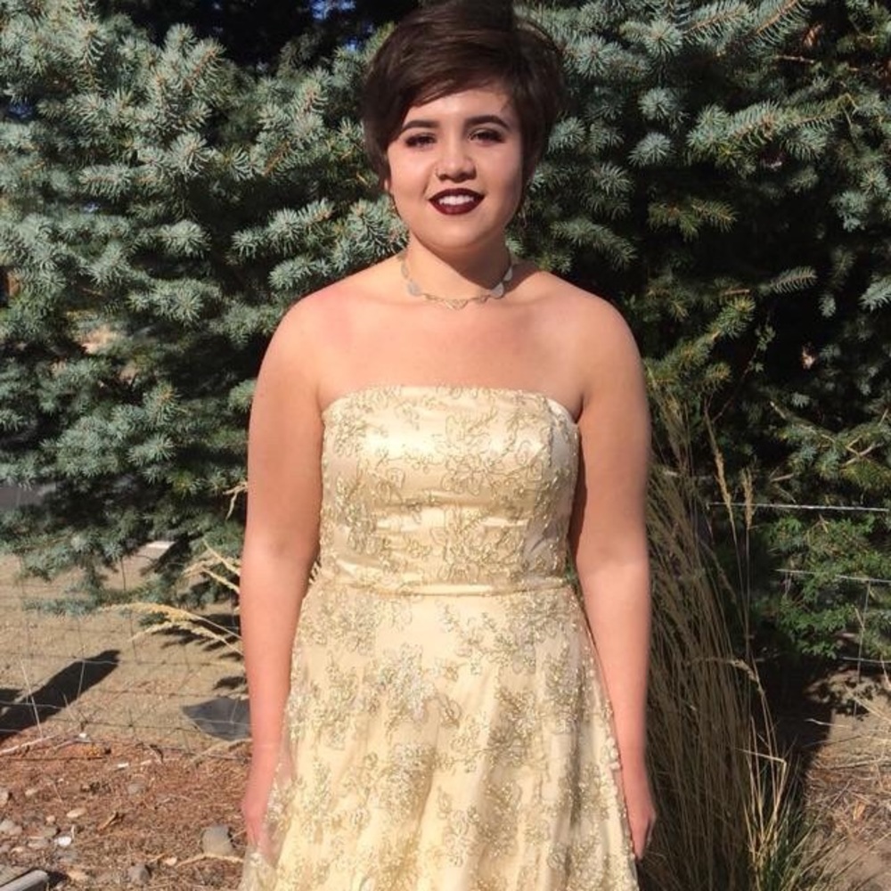Gold prom dress